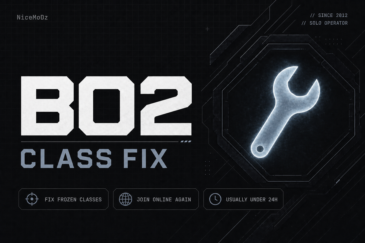 Black Ops 2 Frozen Classes Fix