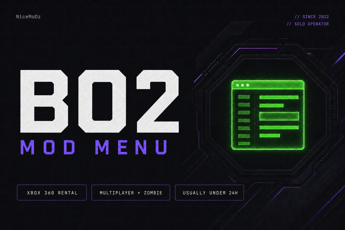 Black Ops 2 Mod Menu Rental (XBOX 360)