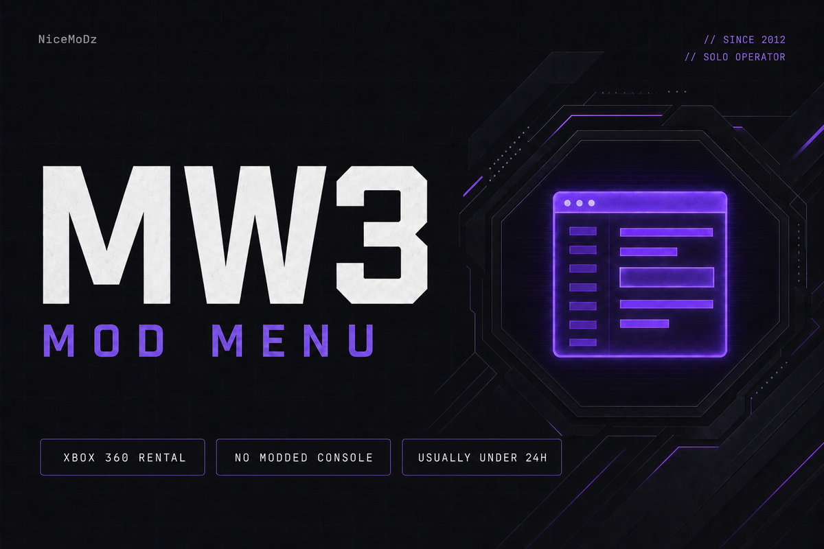 Modern Warfare 3 Mod Menu Rental (XBOX 360)