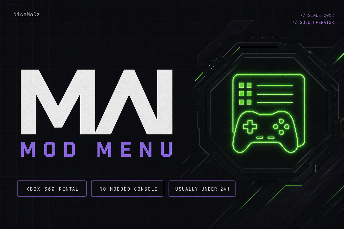Modern Warfare Mod Menu Rental (XBOX 360)