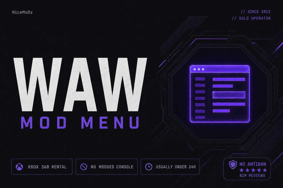World At War Mod Menu Rental (XBOX 360)